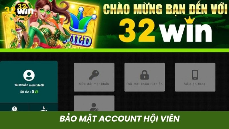 Giữ kín giữ liệu account của hội viên