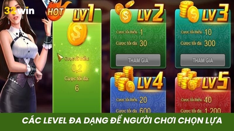 Các level xì dách tại nền tảng 32win