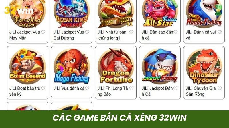 Các tựa game săn cá xèng tại 32win