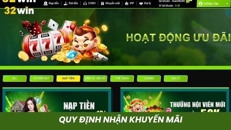 Quy định để nhận ưu đãi từ hệ thống