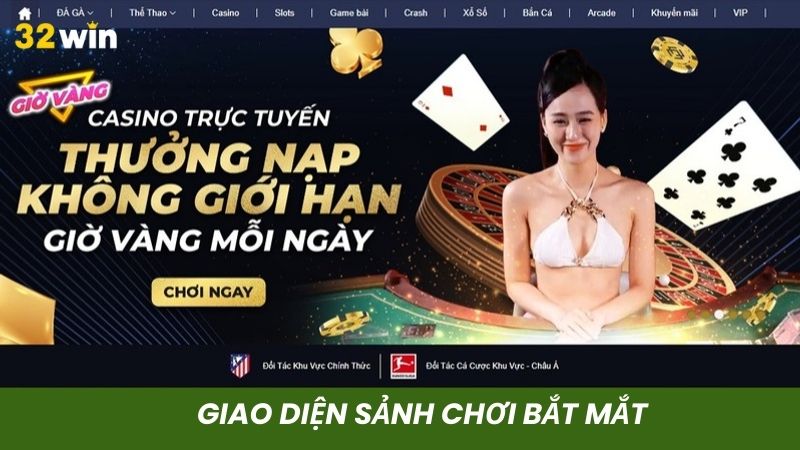Giao diện sảnh game thu hút ánh nhìn
