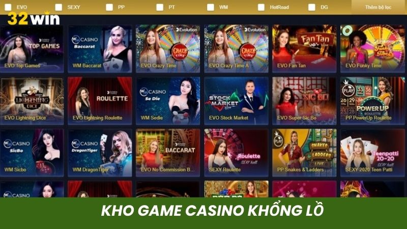 Kho game casino cực khủng tha hồ trải nghiệm