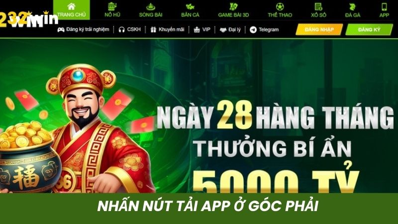 Nhấn nút APP nằm ở góc phải màn hình