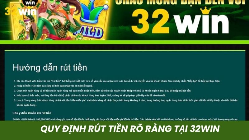 Quy định rút được liệt kê cụ thể tại website nhà cái