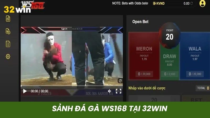 Sảnh đá gà WS168 tại nhà cái 32win