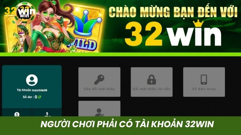 Người chơi phải có tài khoản chính thức mới rút được tiền