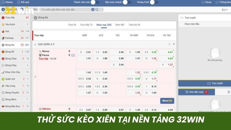 Hình thức cược kết hợp cùng lúc nhiều kèo